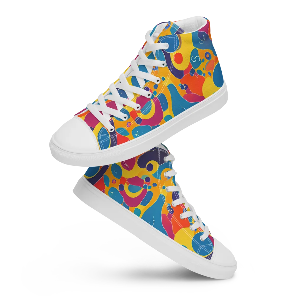 Pop Morphology on Men's High Top Canvas Shoes — Front
