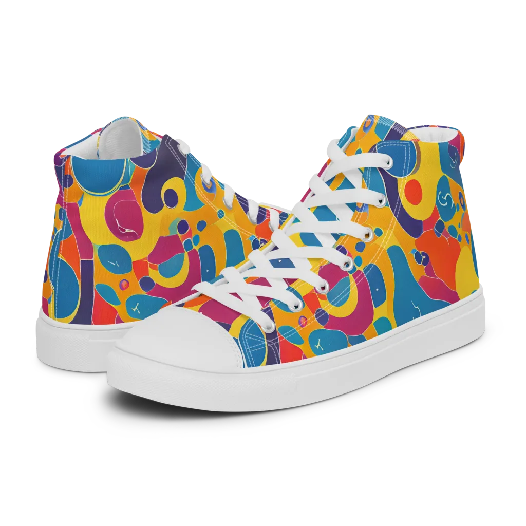 Pop Morphology on Women's High Top Canvas Shoes — Left