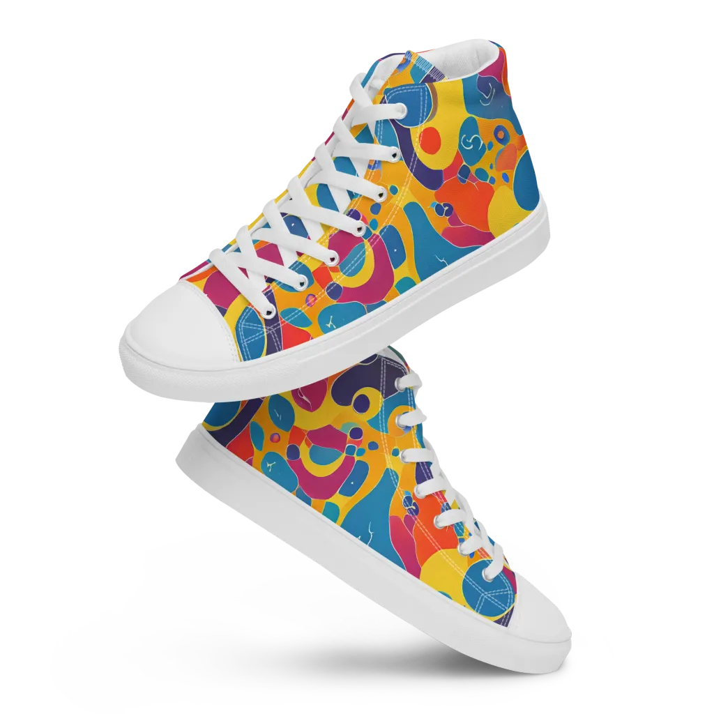 Pop Morphology on Women's High Top Canvas Shoes — Front