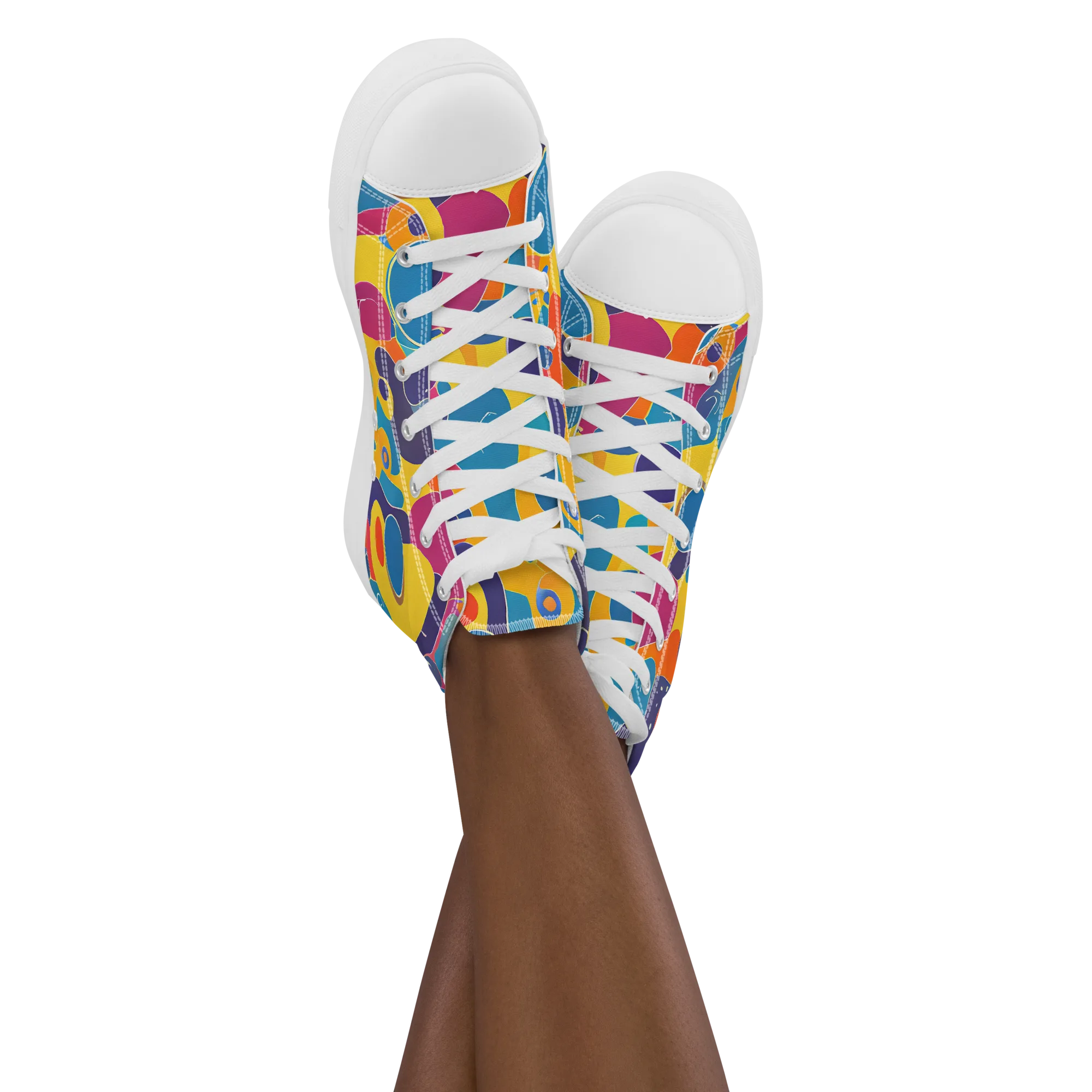 Pop Morphology on Women's High Top Canvas Shoes — Front