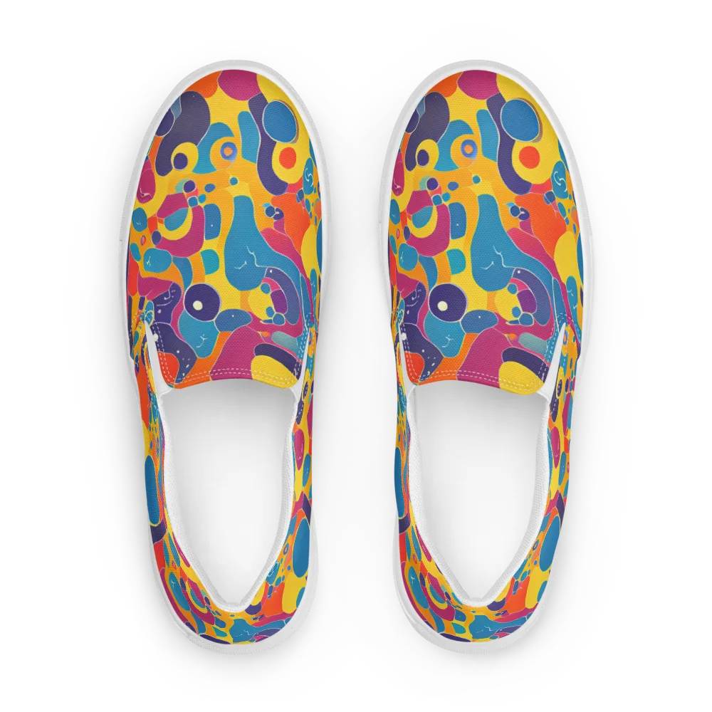Pop Morphology on Men's Slip-On Canvas Shoes — Front