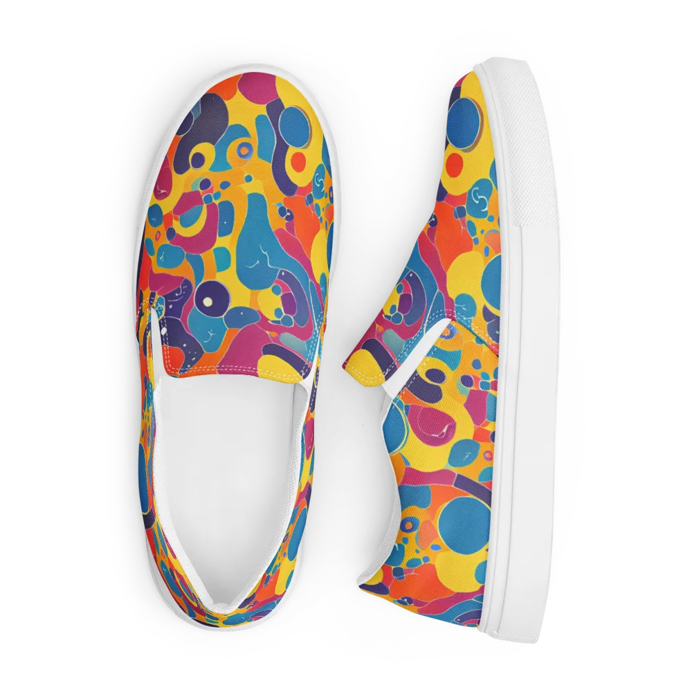 Pop Morphology on Men's Slip-On Canvas Shoes — Front
