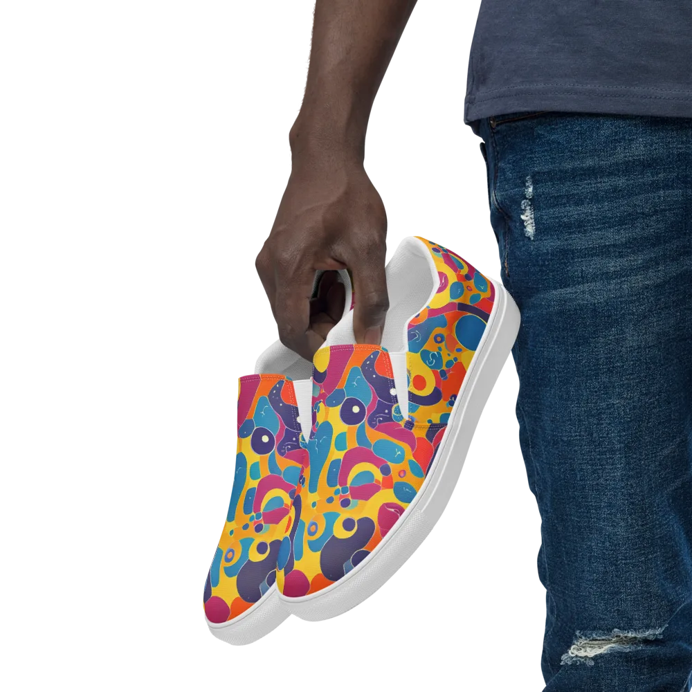 Pop Morphology on Men's Slip-On Canvas Shoes — Left Front