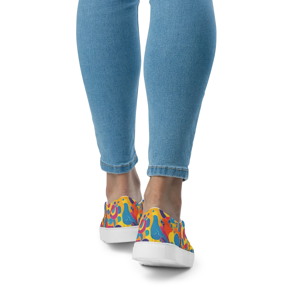 Pop Morphology on Women's Slip-On Canvas Shoes — Back