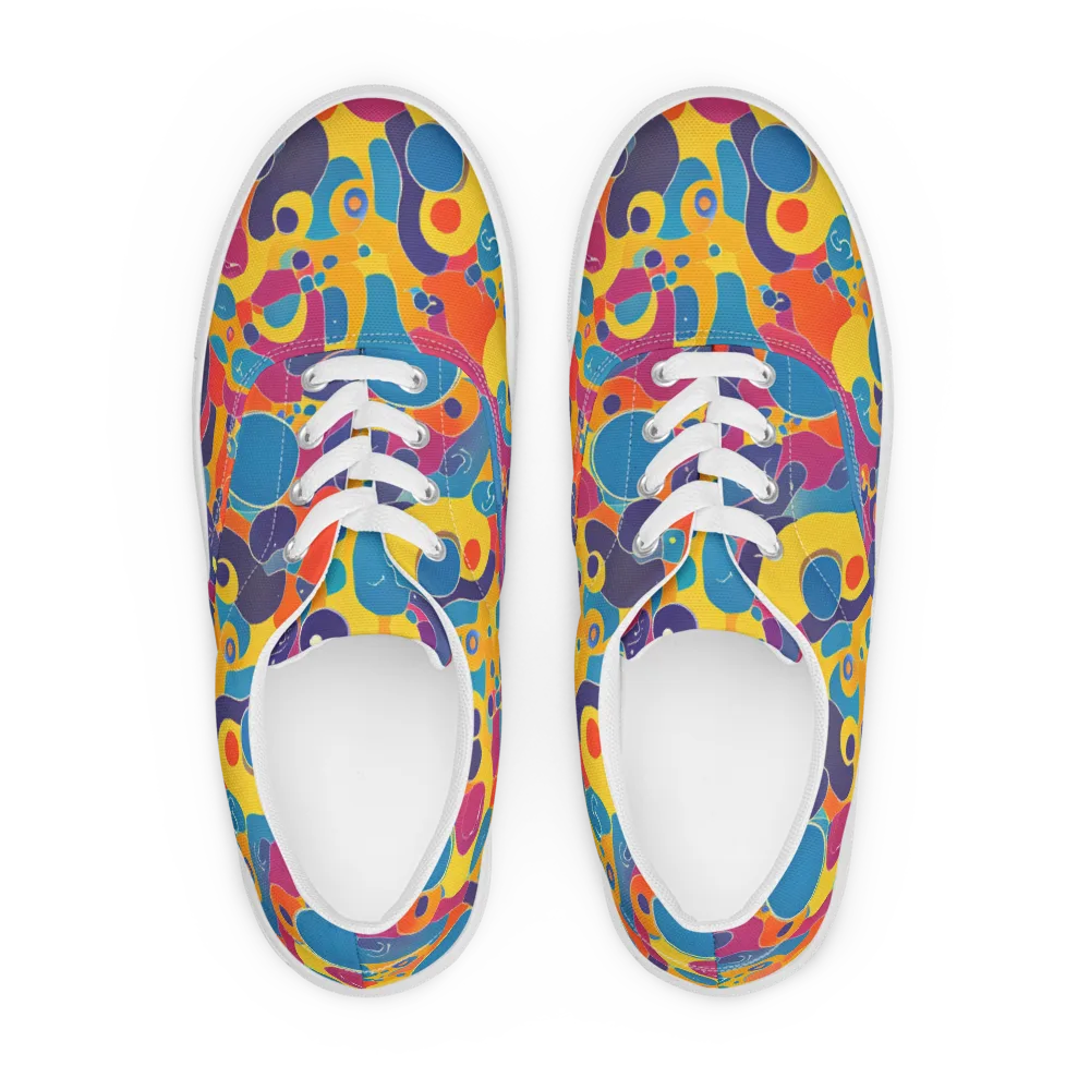 Pop Morphology on Men's Lace-Up Canvas Shoes — Front