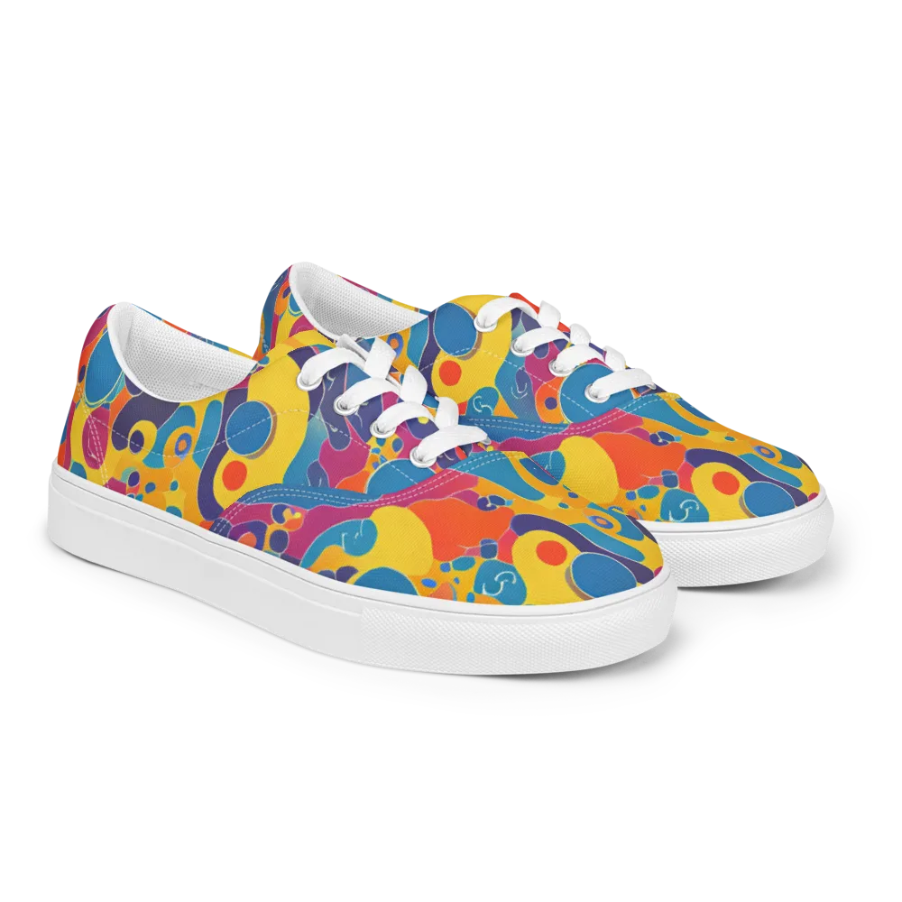 Pop Morphology on Men's Lace-Up Canvas Shoes — Right Front