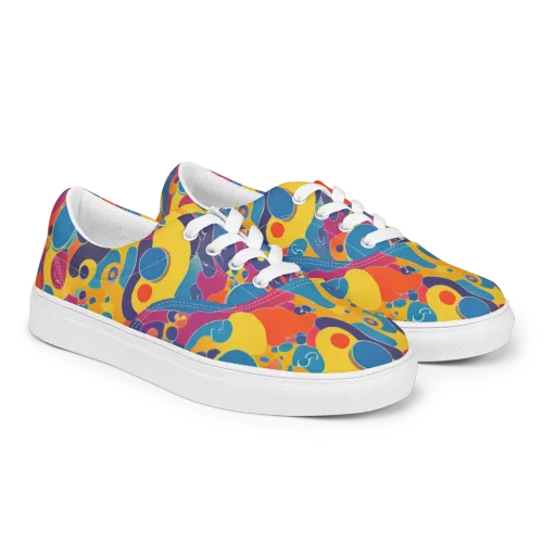 Pop Morphology on a Men's Lace-Up Canvas Shoes