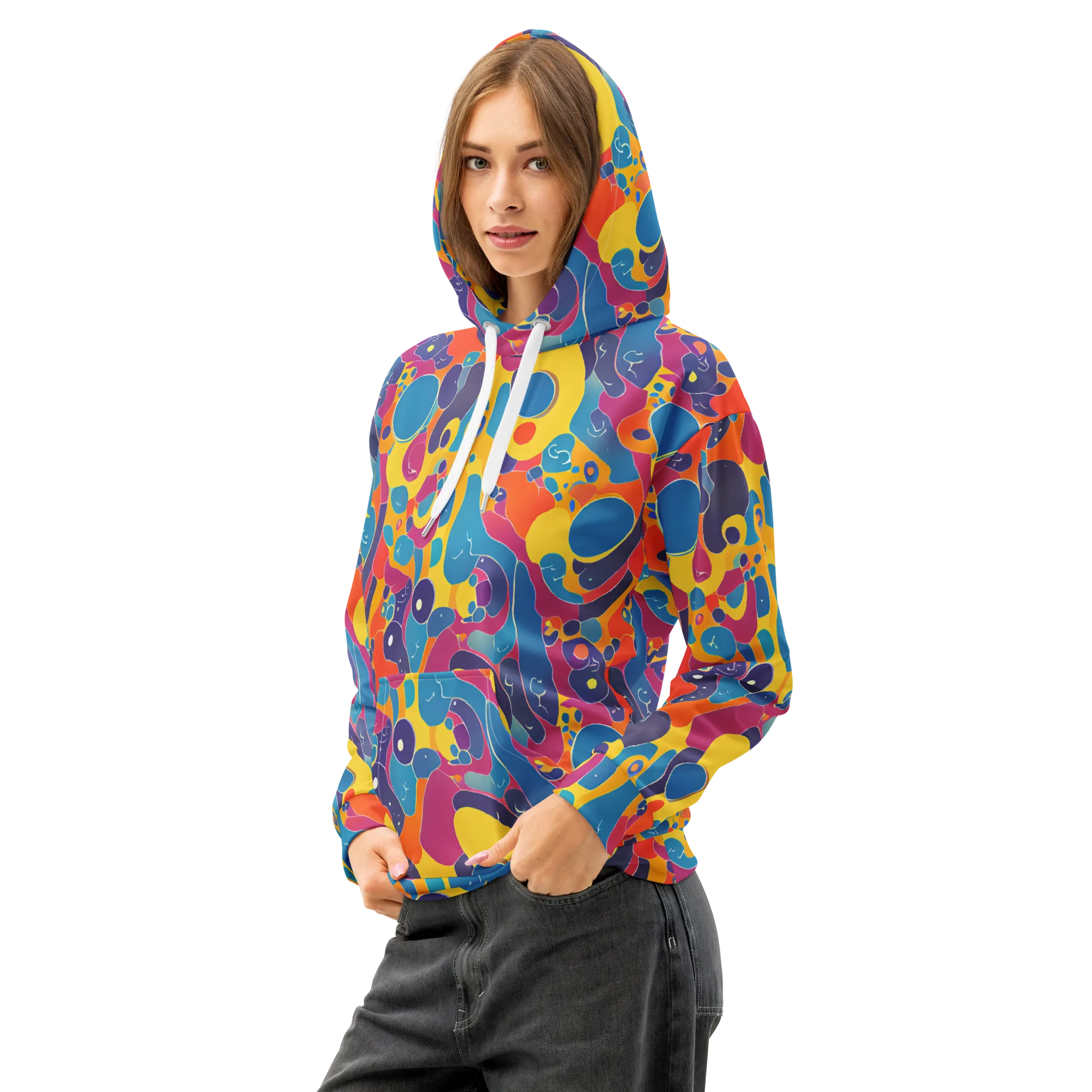 Pop Morphology on Cotton Hoodie — Left Front