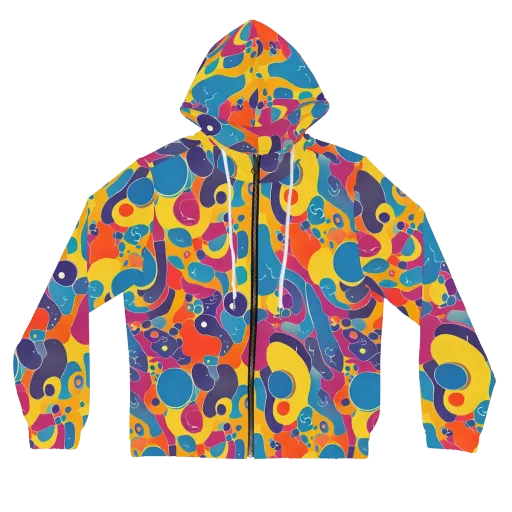 Pop Morphology on a Women's Full-Zip Hoodie