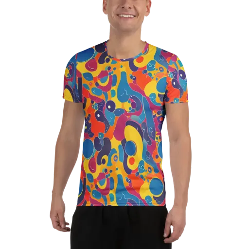Pop Morphology on a Men's Athletic T-Shirt