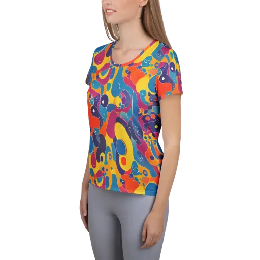 Pop Morphology on a Women's Athletic T-Shirt