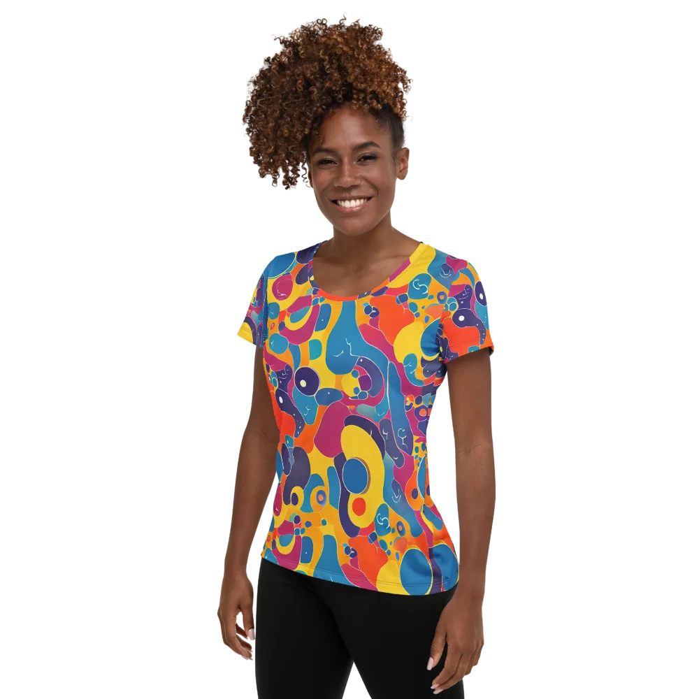 Pop Morphology on Women's Athletic T-Shirt — Left