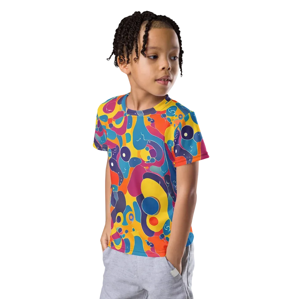 Pop Morphology on Kids Crew Neck T-Shirt — Left Front