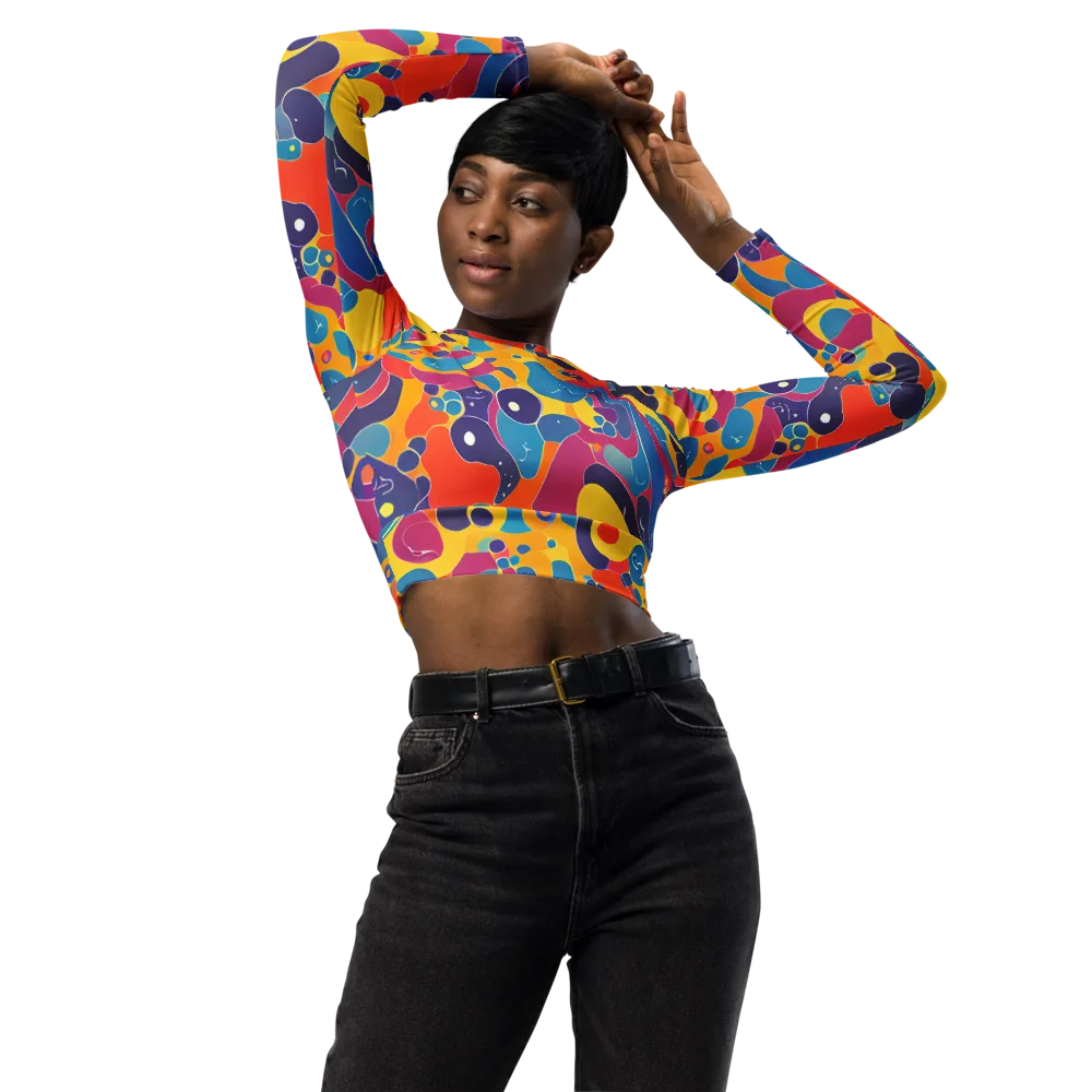 Pop Morphology on Long Sleeve Crop Top — Front