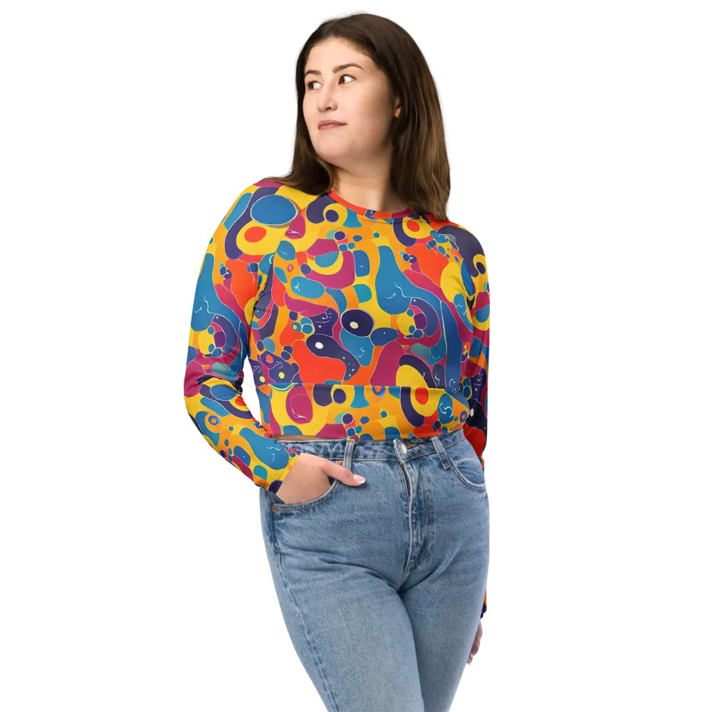 Pop Morphology on Long Sleeve Crop Top — Front