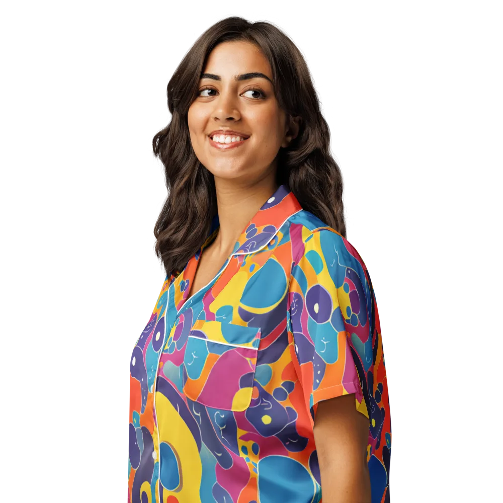 Pop Morphology on Women's Short Sleeve Pajama Top — Left Front
