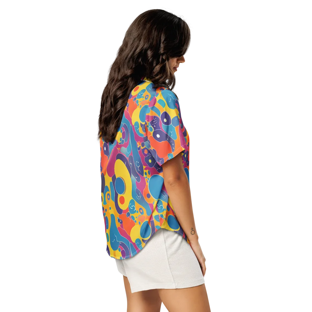 Pop Morphology on Women's Short Sleeve Pajama Top — Right Back