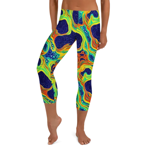 Chromatic Coral on a Capri Leggings