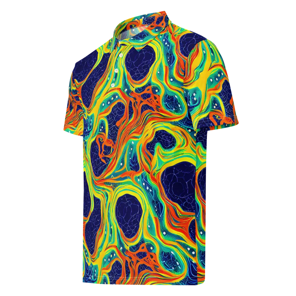 Chromatic Coral on Men's Slim Fit Polo Shirt — Left Front