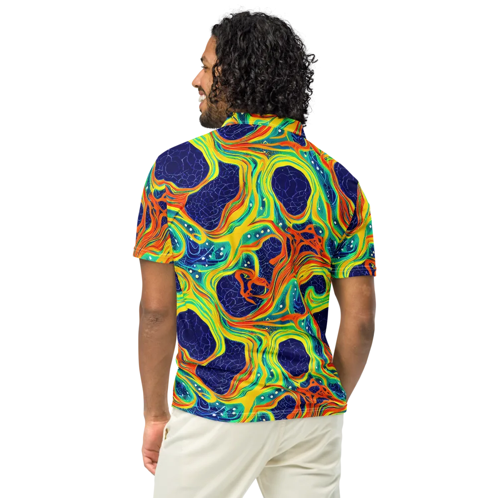 Chromatic Coral on Men's Slim Fit Polo Shirt — Back