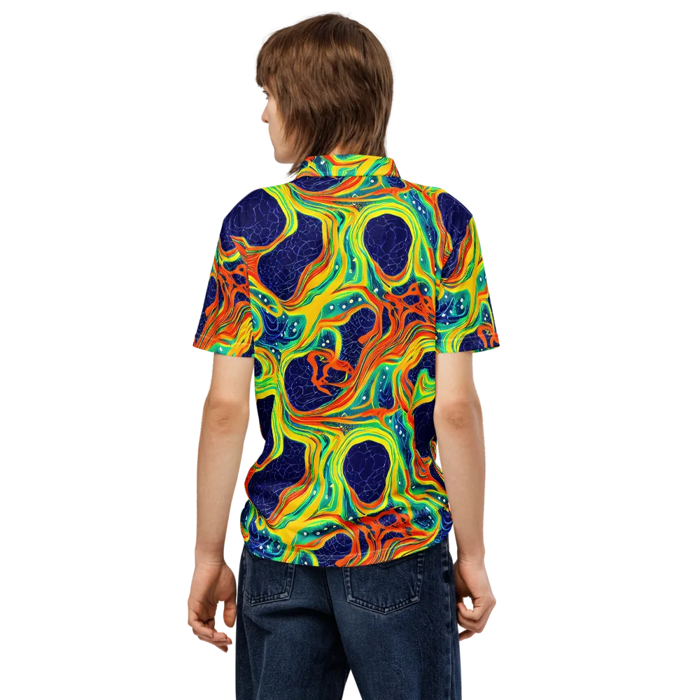 Chromatic Coral on Men's Slim Fit Polo Shirt — Back
