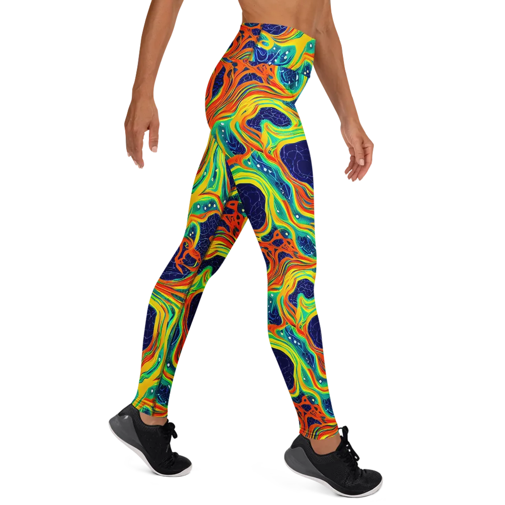 Chromatic Coral on Yoga Leggings — Right