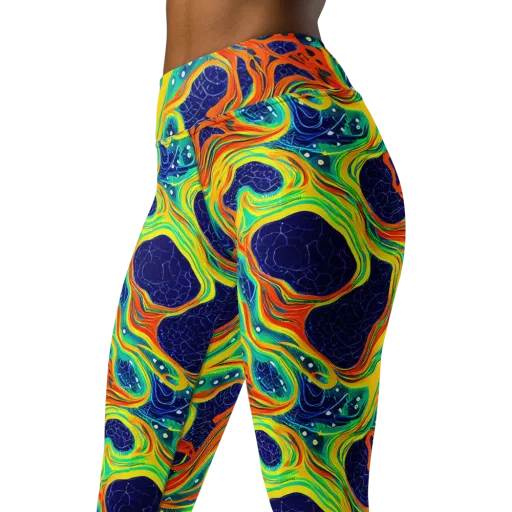 Chromatic Coral on a Yoga Leggings