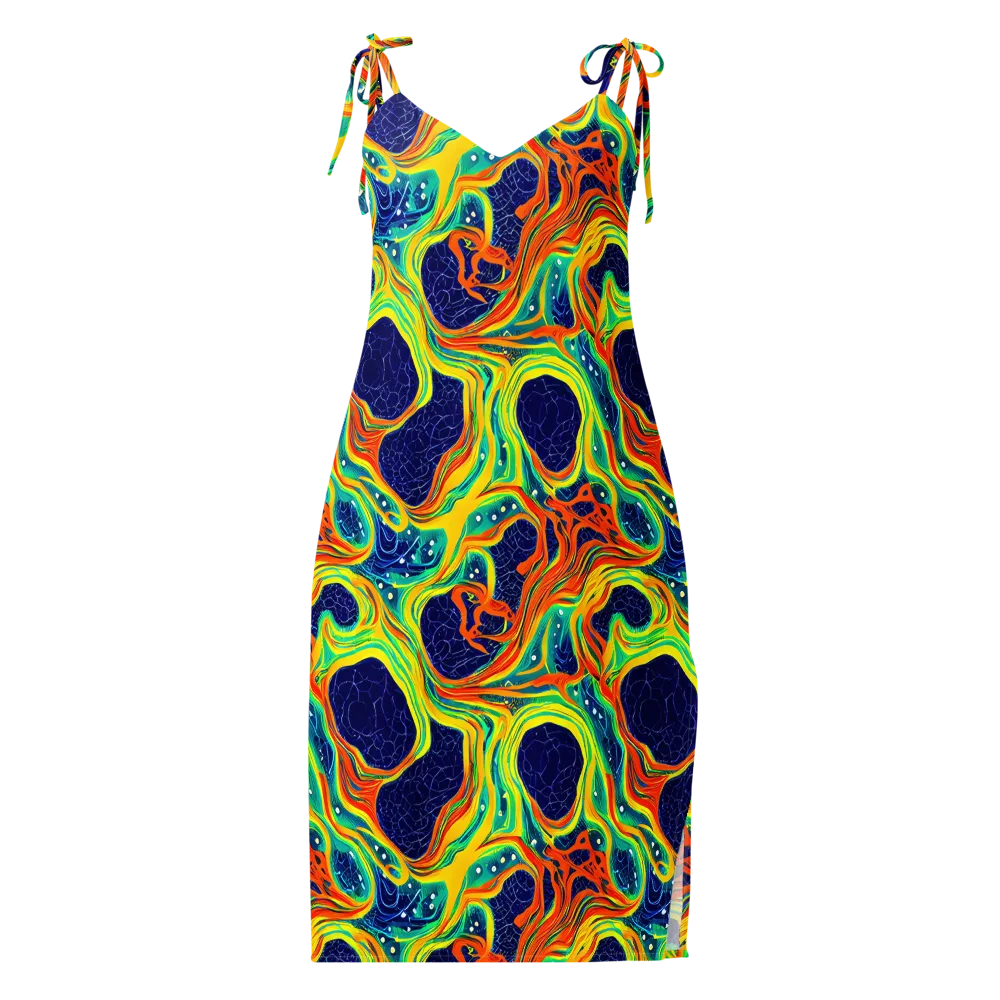 Chromatic Coral on Slip Dress — Front