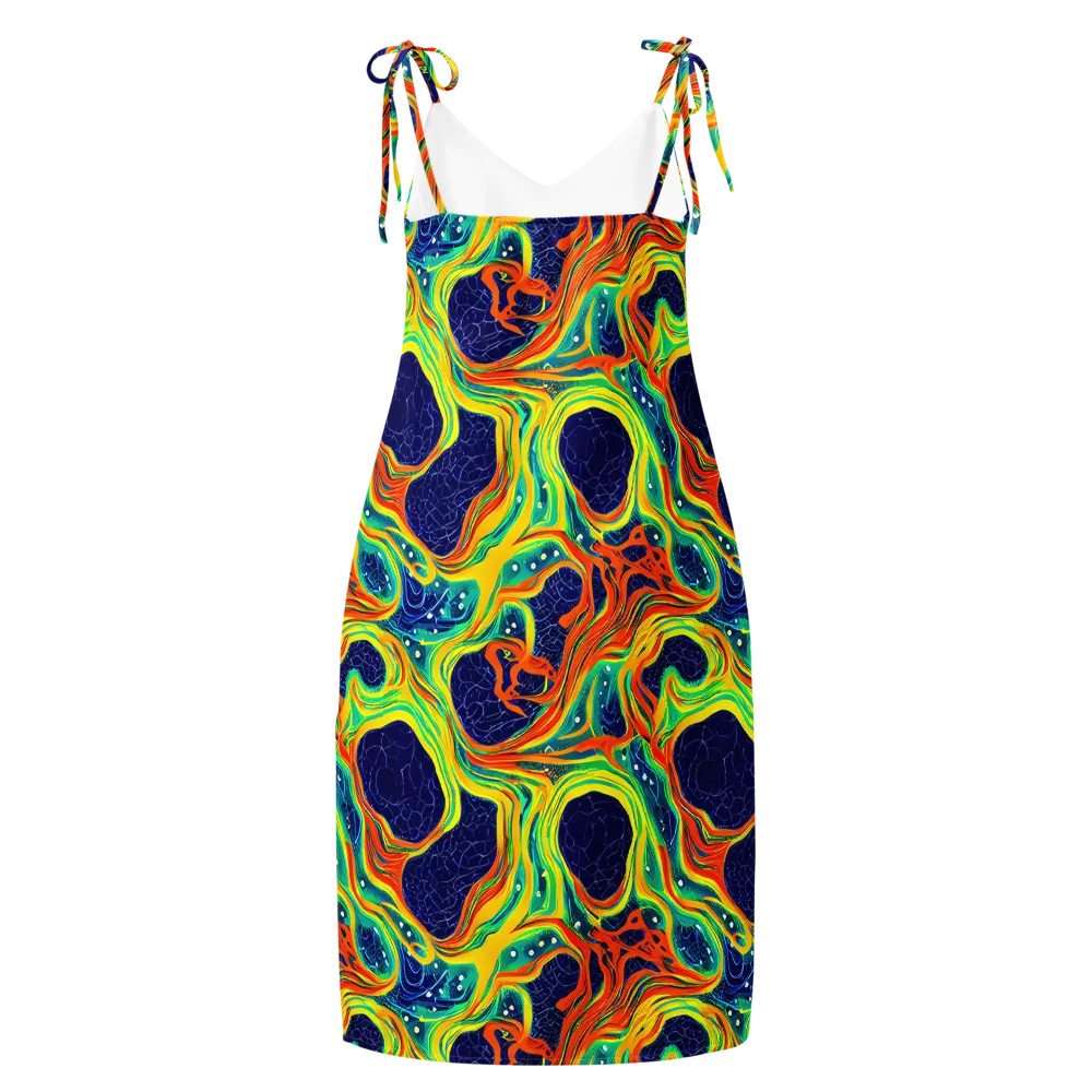 Chromatic Coral on Slip Dress — Back