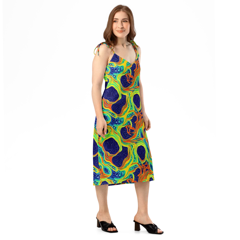 Chromatic Coral on Slip Dress — Right Front