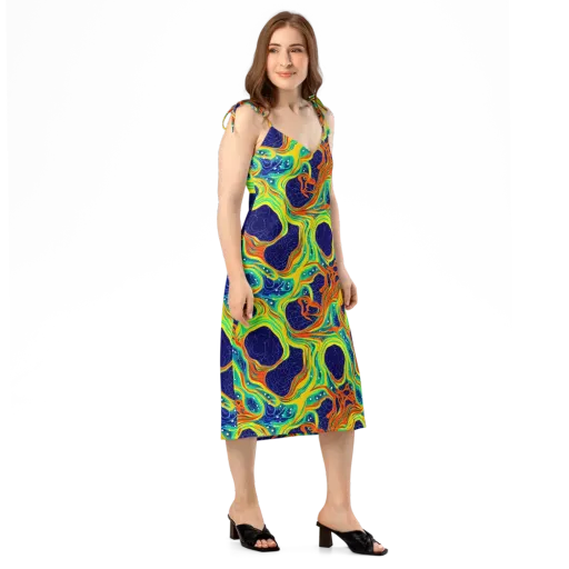 Chromatic Coral on a Slip Dress