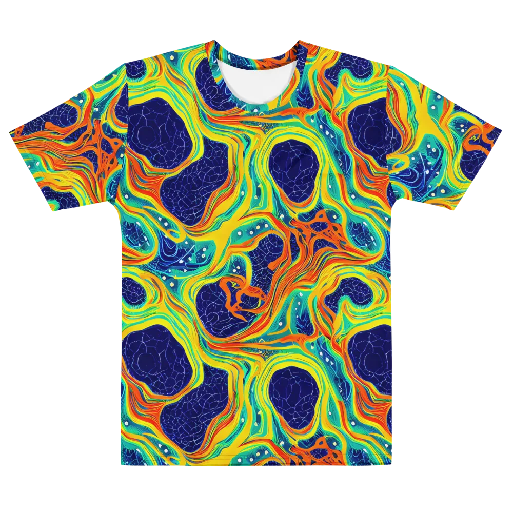 Chromatic Coral on Men's Cotton Crew Neck T-Shirt — Front