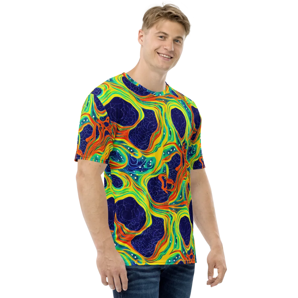 Chromatic Coral on Men's Crew Neck T-Shirt — Right