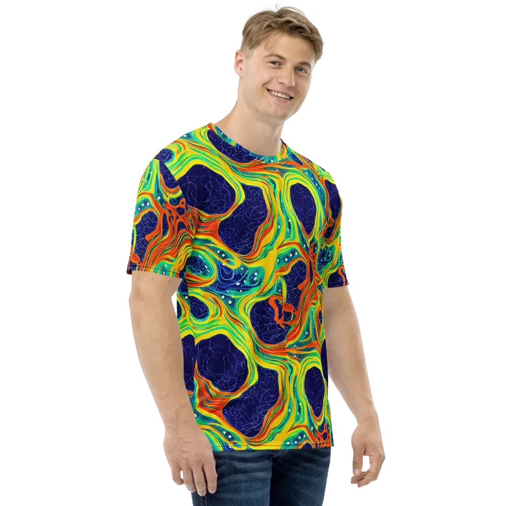 Chromatic Coral on Men's Crew Neck T-Shirt — Right