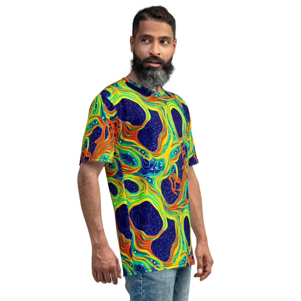 Chromatic Coral on Men's Crew Neck T-Shirt — Right