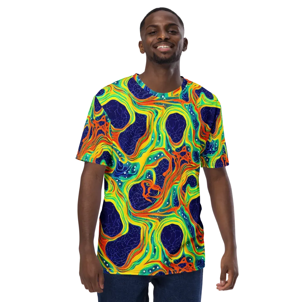 Chromatic Coral on Men's Crew Neck T-Shirt — Front
