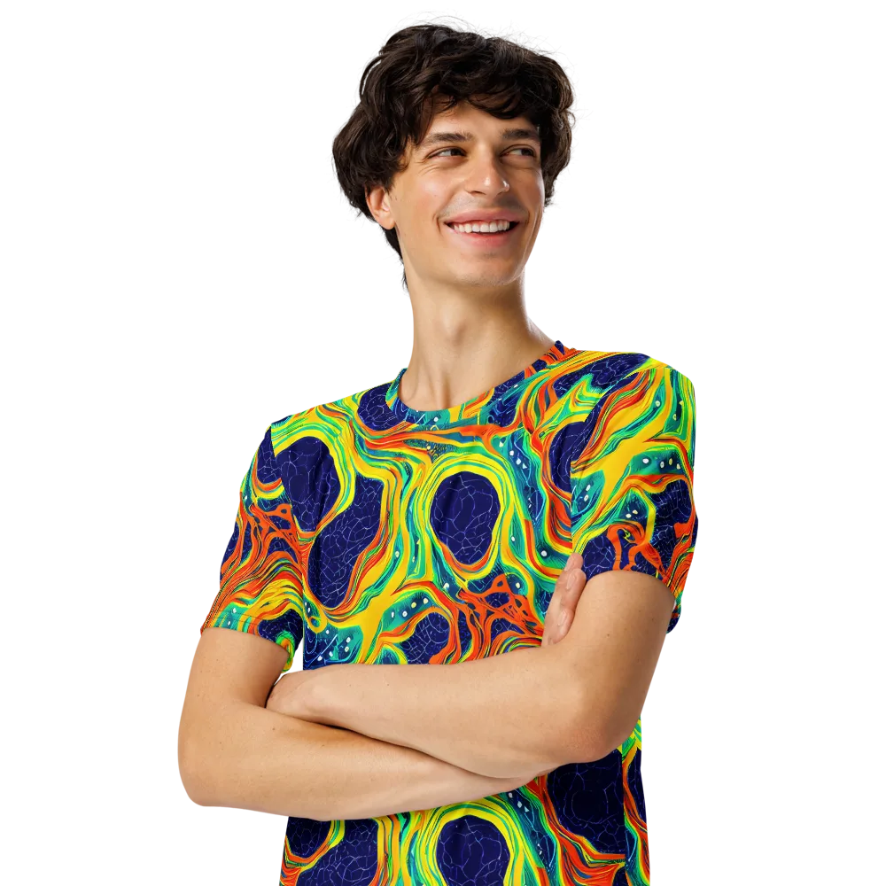 Chromatic Coral on Men's Crew Neck T-Shirt — Left Front