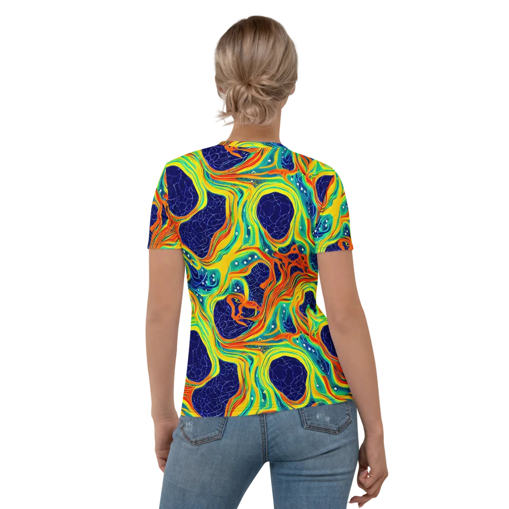 Chromatic Coral on Women's Crew Neck T-Shirt — Back