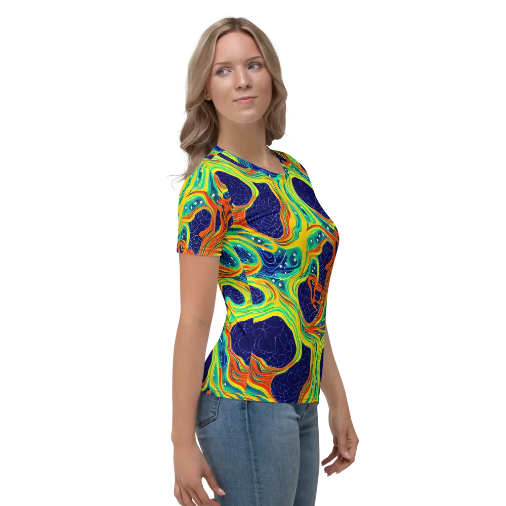 Chromatic Coral on Women's Crew Neck T-Shirt — Right