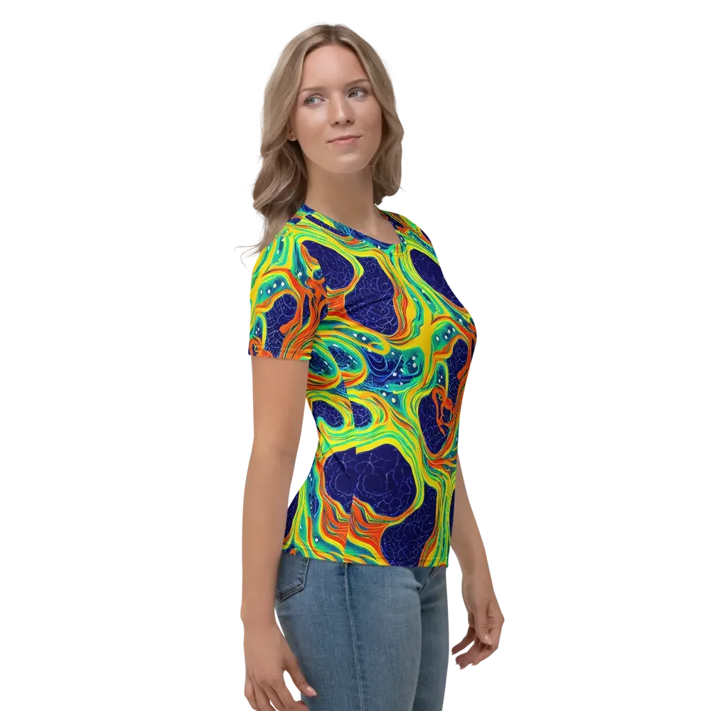 Chromatic Coral on Women's Crew Neck T-Shirt — Right