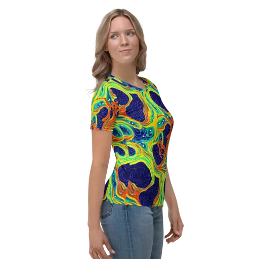 Chromatic Coral on a Women's Crew Neck T-Shirt