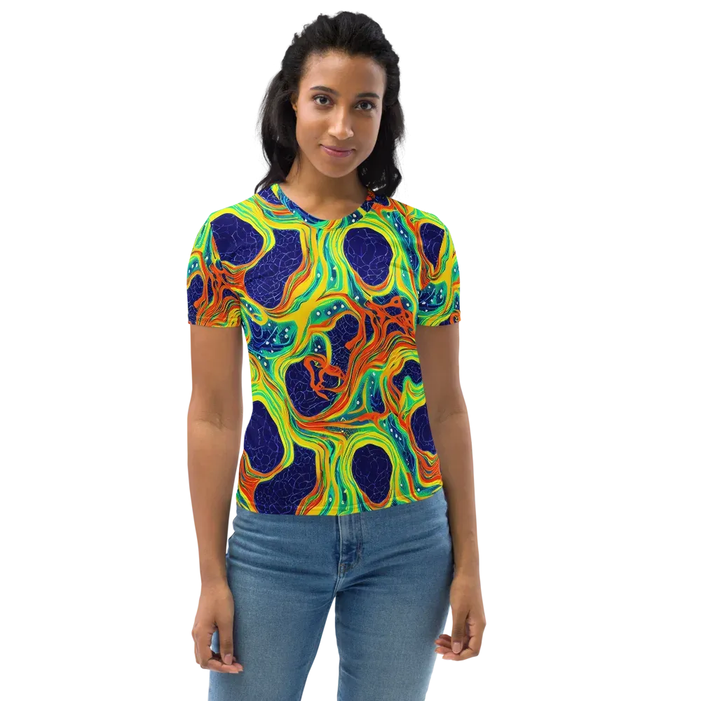 Chromatic Coral on Women's Crew Neck T-Shirt — Front