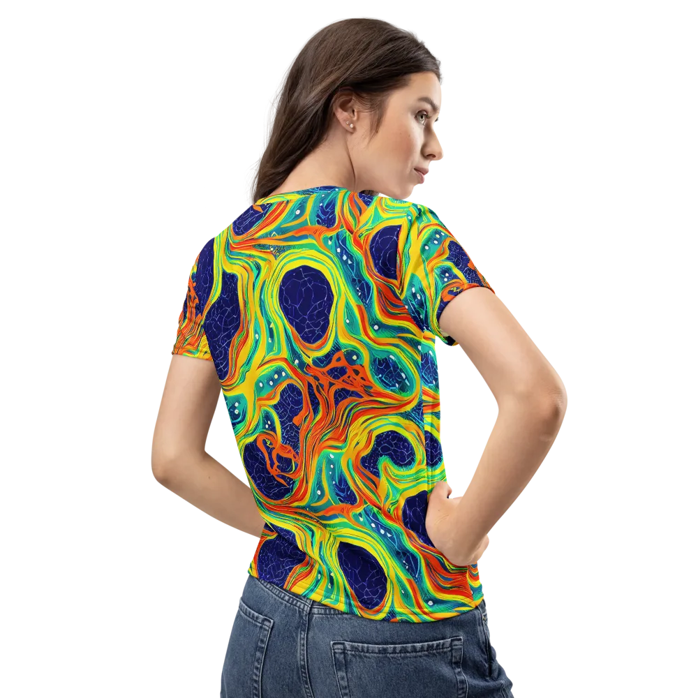 Chromatic Coral on Women's Crew Neck T-Shirt — Back