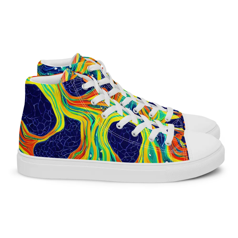 Chromatic Coral on Women's High Top Canvas Shoes — Right