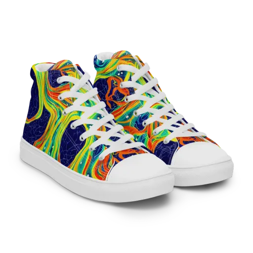 Chromatic Coral on a Women's High Top Canvas Shoes