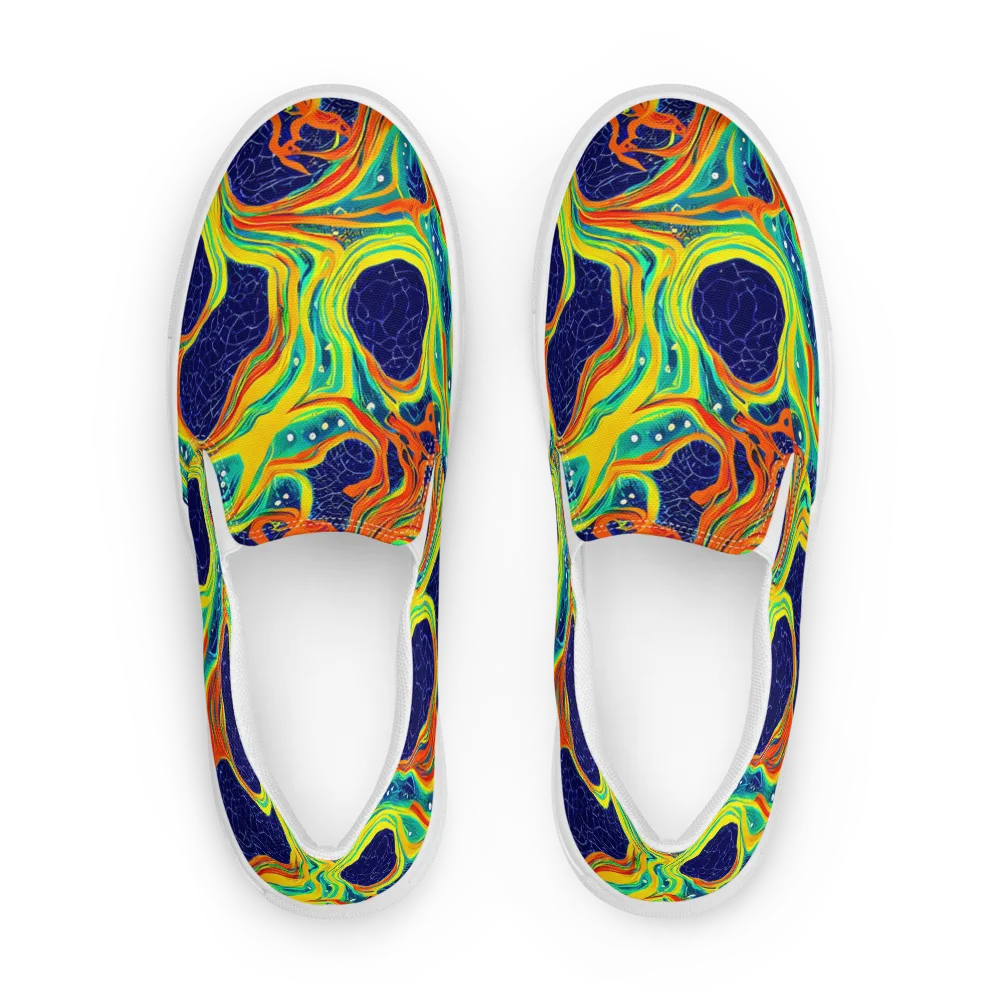 Chromatic Coral on Men's Slip-On Canvas Shoes — Front