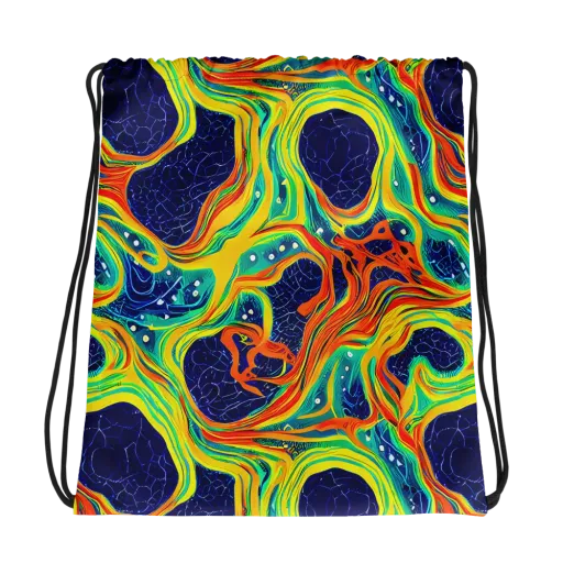Chromatic Coral on a Drawstring Bag