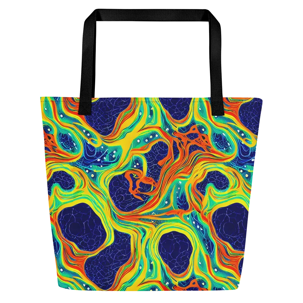 Chromatic Coral on Large Tote Bag W/ Pocket — Front