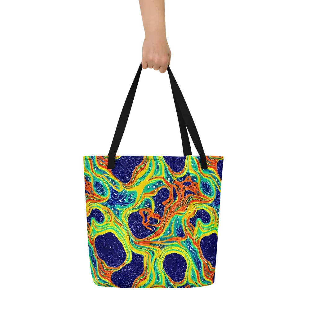 Chromatic Coral on Large Tote Bag W/ Pocket — Front