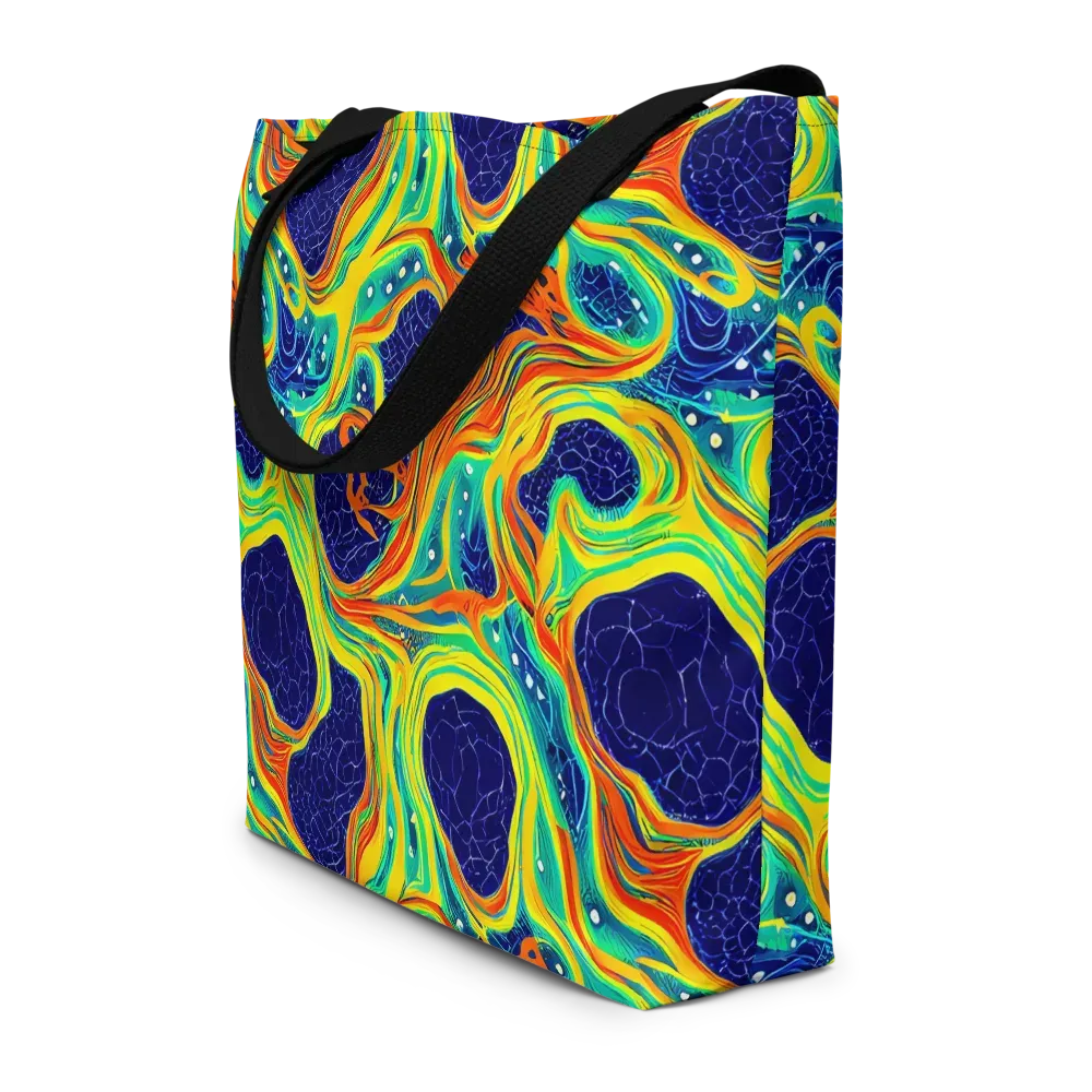 Chromatic Coral on Large Tote Bag W/ Pocket — Front